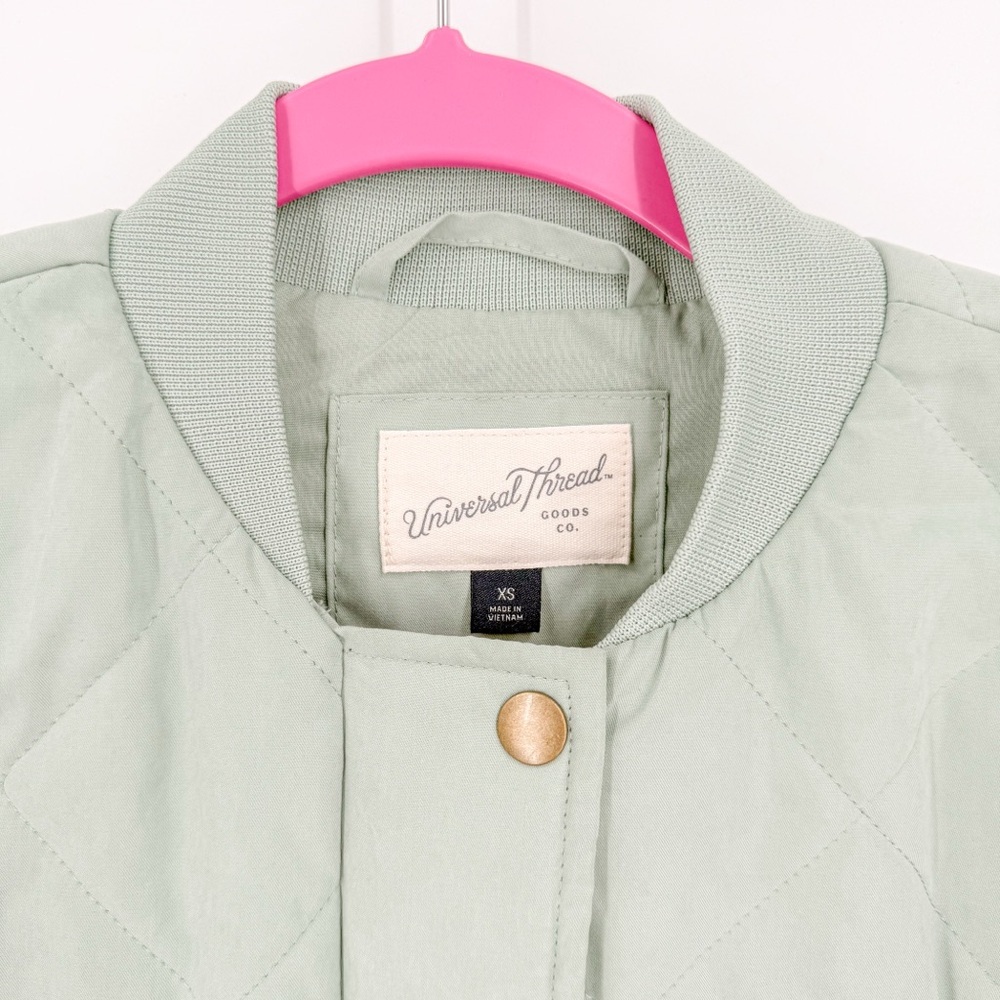 Universal Thread Green Puffer Jacket Stand-Up Col… - image 2